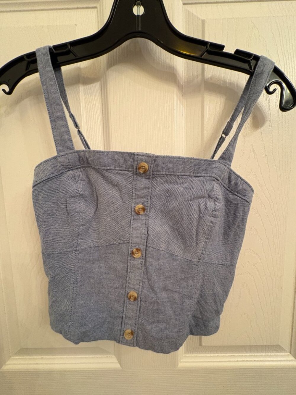 Abercrombie Fitch Chambray Corset Denim Top size XS